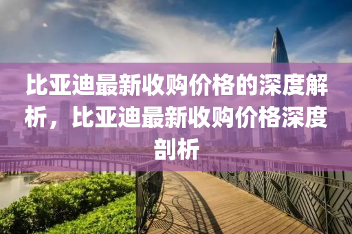 比亞迪最新收購價格的深度解析，比亞迪最新收液壓動力機械,元件制造購價格深度剖析