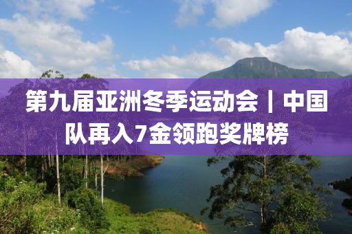 第九屆亞洲冬季運動會｜中國隊再入7金領(lǐng)跑獎牌榜液壓動力機械,元件制造