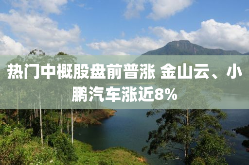 熱門中概股盤前普漲 金山云、小鵬汽車液壓動(dòng)力機(jī)械,元件制造漲近8%