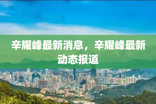 辛耀峰最新消息，辛耀峰最新動態(tài)報道液壓動力機械,元件制造