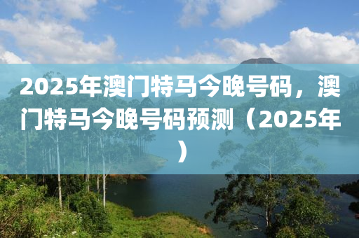 2025年澳門特馬今晚號碼，澳門特馬今晚號碼預測（2025年）