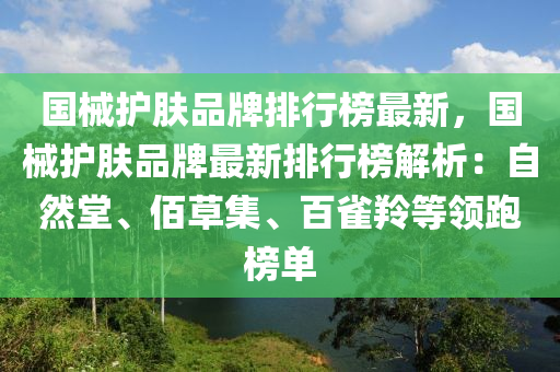 國械護(hù)膚品牌排行榜最新，國械護(hù)膚品牌最新排行榜解析：自然堂、佰草集、百雀羚等領(lǐng)跑榜單液壓動(dòng)力機(jī)械,元件制造