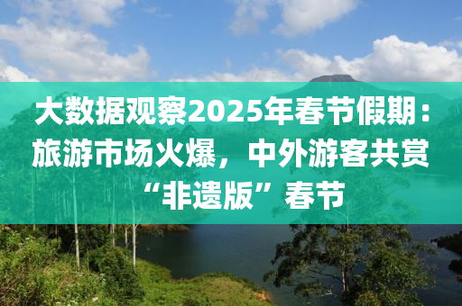 大數(shù)據(jù)觀察2025年春節(jié)假期：旅游市場火爆，中外游客共賞“非遺版”春節(jié)液壓動力機械,元件制造