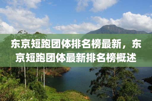 東京短跑團(tuán)體排名榜最新，東京短跑團(tuán)體最新排名榜概述液壓動(dòng)力機(jī)械,元件制造