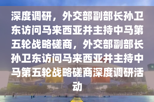 深度調研，外交部副部長孫衛(wèi)東訪問馬來西亞并主持中馬第五輪戰(zhàn)略磋商，外交部副部長孫衛(wèi)東訪問馬來西亞并主持中馬第五輪戰(zhàn)略磋商深度調研活動液壓動力機械,元件制造