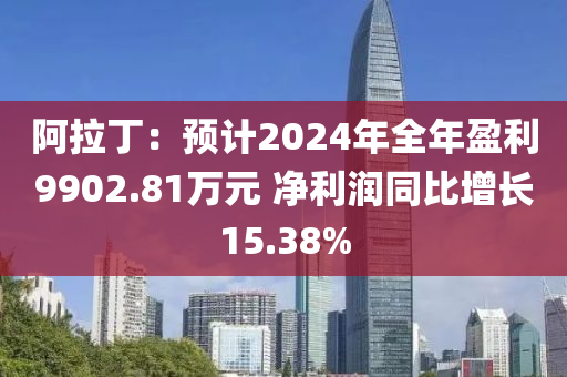 阿拉丁：預計2024年全年盈利9902.81萬元 凈利潤同比增長15.38%液壓動力機械,元件制造