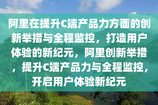 阿里在提升C端產(chǎn)品力方面的創(chuàng)新舉措與全程監(jiān)控，打造液壓動力機械,元件制造用戶體驗的新紀元，阿里創(chuàng)新舉措，提升C端產(chǎn)品力與全程監(jiān)控，開啟用戶體驗新紀元