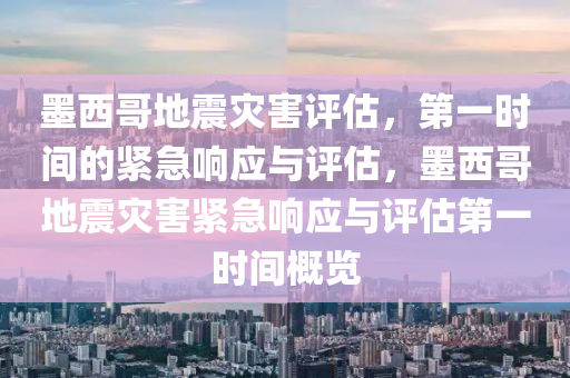 墨西哥地震災害評估，第一時間的緊急響應與評估，墨西哥地震災害緊急響應與評估第一時間概覽