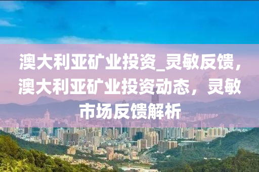 澳大利亞礦業(yè)投資_靈敏反饋，澳大利亞礦業(yè)投資動液壓動力機械,元件制造態(tài)，靈敏市場反饋解析