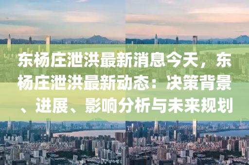 東楊莊泄洪最新消息今天，東楊莊泄洪最新動態(tài)：決策背景、進展、影響分析與未來規(guī)劃