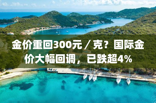 金價(jià)重回300元／克？國(guó)際金價(jià)大幅回調(diào)，已跌超4%液壓動(dòng)力機(jī)械,元件制造