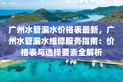 廣州水管漏水價格表最新，廣州水管漏水維修服務(wù)指南：價格表與選擇要素全解析