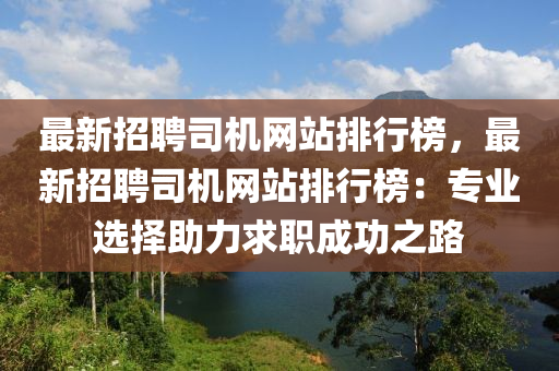 最新招聘司機(jī)網(wǎng)站排行榜，最新招聘司機(jī)網(wǎng)站排行榜：專業(yè)選擇助力求職成功之路液壓動(dòng)力機(jī)械,元件制造