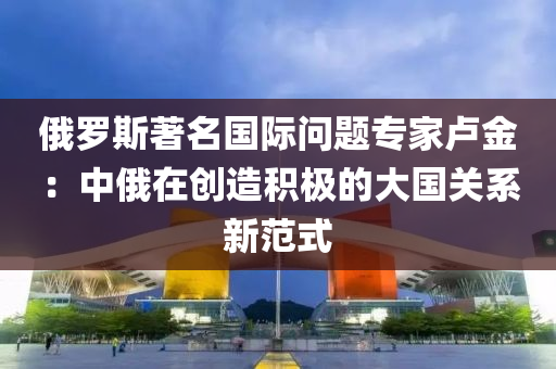 俄羅斯著名國際問題專家液壓動力機(jī)械,元件制造盧金：中俄在創(chuàng)造積極的大國關(guān)系新范式