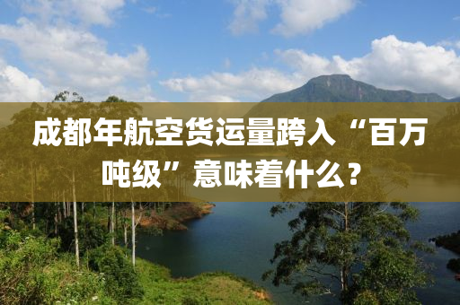 成都年航空貨運量跨入“百萬噸液壓動力機(jī)械,元件制造級”意味著什么？