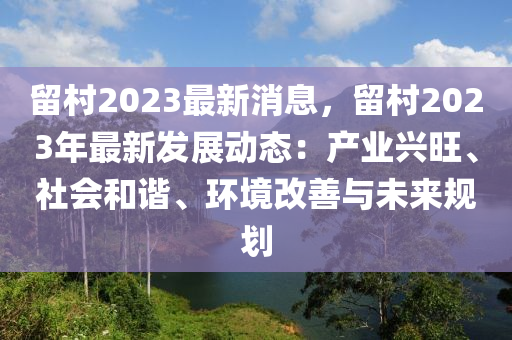 留村2023最新消息，留村2023年最新發(fā)展動態(tài)：產(chǎn)業(yè)興旺、社會和諧、環(huán)境改善與未來規(guī)劃液壓動力機械,元件制造