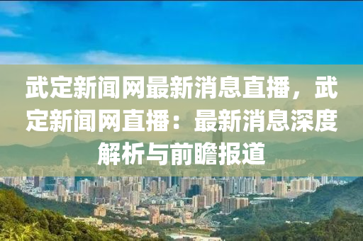 武定新聞網(wǎng)最新消息直播，武定新聞網(wǎng)直播：最新消息深度解析與前瞻報(bào)道液壓動力機(jī)械,元件制造