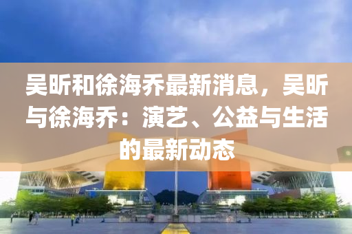 吳昕和徐海喬最新消息，吳昕與徐海喬：演藝、公益與生活的最新動(dòng)態(tài)液壓動(dòng)力機(jī)械,元件制造