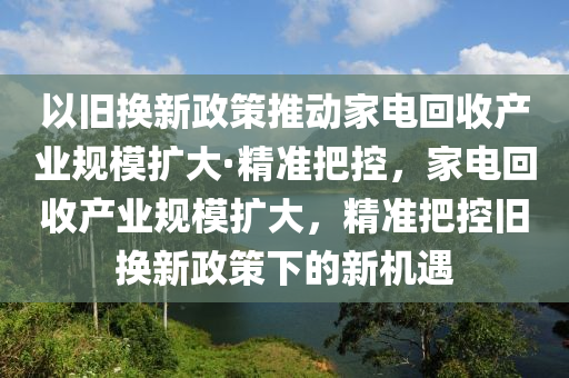 以舊換新政策推動家電回收產業(yè)規(guī)模擴大·精準把控，家電回收產業(yè)規(guī)模擴大，精準把控舊換新政策下液壓動力機械,元件制造的新機遇