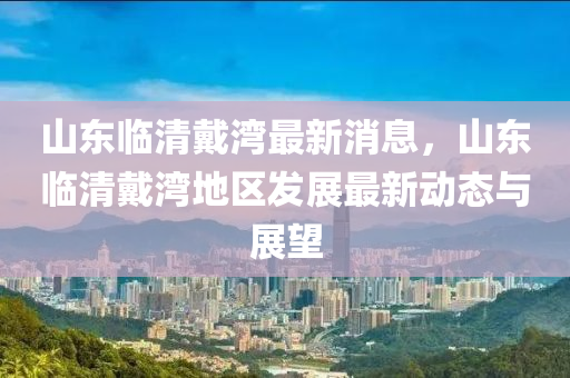 山東臨清戴灣最新消液壓動力機械,元件制造息，山東臨清戴灣地區(qū)發(fā)展最新動態(tài)與展望