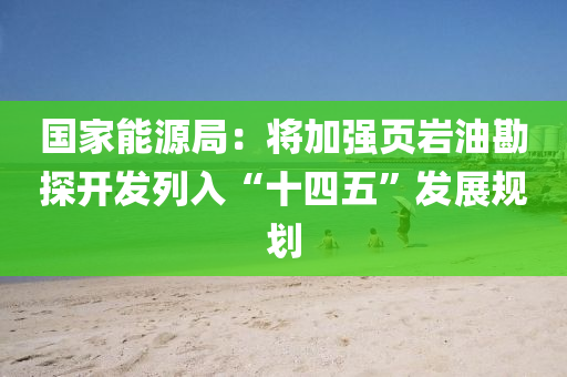 國(guó)家能源局：將加強(qiáng)頁(yè)巖油勘探開發(fā)列入“十四五”發(fā)展規(guī)劃