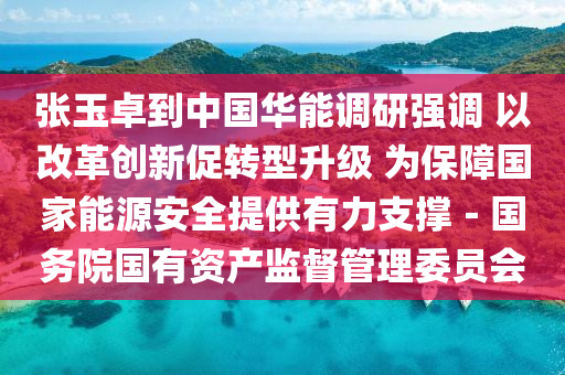 張玉卓到中國(guó)華能調(diào)研強(qiáng)調(diào) 以改革創(chuàng)新促轉(zhuǎn)型升級(jí) 為保障國(guó)家能源安全提供有力支撐－國(guó)務(wù)院國(guó)有資產(chǎn)監(jiān)督管理委員會(huì)液壓動(dòng)力機(jī)械,元件制造