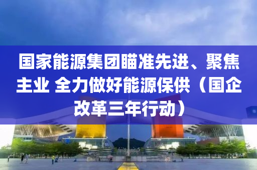 國家能源集團(tuán)瞄準(zhǔn)先進(jìn)、聚焦主業(yè) 全力做好能源保供（國企改革三年行動）液壓動力機(jī)械,元件制造