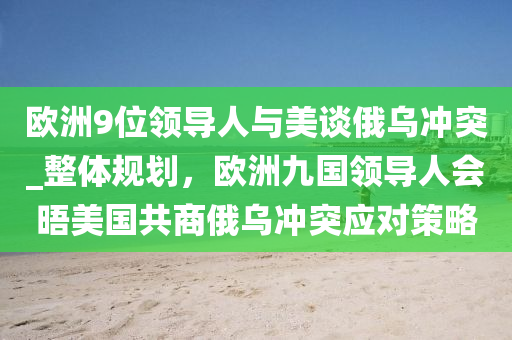 歐洲9位領(lǐng)導人與美談俄烏沖突_整體規(guī)劃，歐洲九國領(lǐng)導人會晤美國共商俄烏沖突應(yīng)對策略液壓動力機械,元件制造