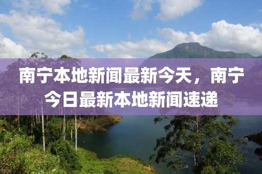 南寧本地新聞最新今天，南寧今日最新本地新聞速遞液壓動力機械,元件制造