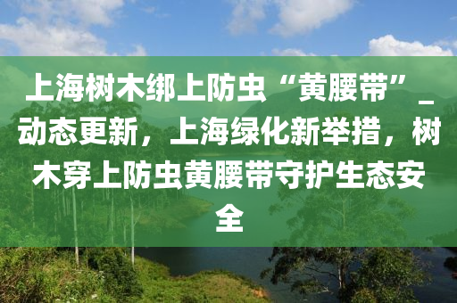 上海樹木綁上防蟲“黃腰帶”_動態(tài)更新，上海綠化新舉措，樹木穿上防蟲黃腰帶守護生態(tài)安全液壓動力機械,元件制造