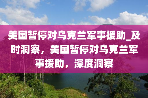 美國(guó)暫停對(duì)烏克蘭軍事援助_及時(shí)洞察，美國(guó)暫停對(duì)烏克蘭軍事援助，深度洞察液壓動(dòng)力機(jī)械,元件制造