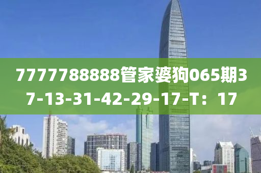 7777788888管家婆狗065期37-13-31-42-29-17-T：17