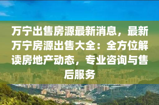 萬寧出售房源最新消息，最新萬寧房源出售大全：全方位解讀房地產(chǎn)動態(tài)，專業(yè)咨詢與售后服務(wù)液壓動力機(jī)械,元件制造