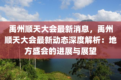 禹州順天大會最新消息，禹州順天大會最新動態(tài)深度解析：地方盛會的進展與展望