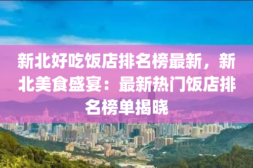 新北好吃飯店排名榜最新，液壓動力機械,元件制造新北美食盛宴：最新熱門飯店排名榜單揭曉