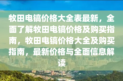 牧田電鎬價格大全表最新，全面了解牧田電鎬價格及購買指南，牧田電鎬價格大全及購買指南，最新價格與全面信息解讀液壓動力機(jī)械,元件制造