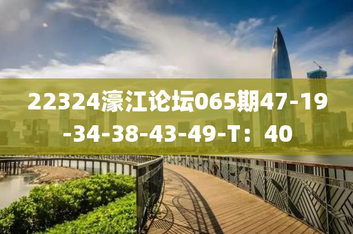 22324濠江論壇065期47-19-34-38-43-49-T：40