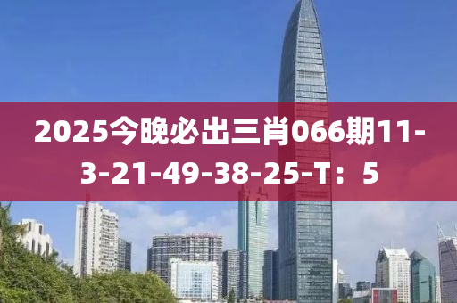 2025今晚必出三肖066期11-3-21-49-38-25-T：5