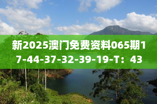 新2025澳門免費資料065期17-44-37-32-39-19-T：43