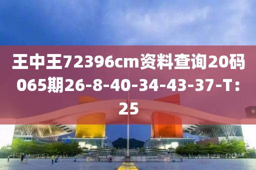 王中王72396cm資料查詢20碼065期26-8-40-34-43-37-T：25