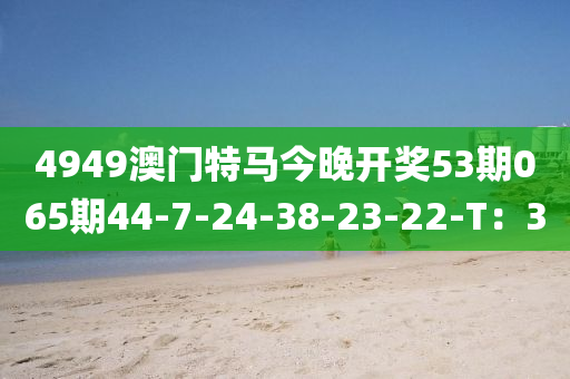 4949澳門特馬今晚開獎(jiǎng)53期065期44-7-24-38-23-22-T：3