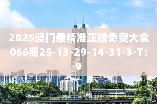 2025澳門最精準(zhǔn)正版免費大全066期25-13-29-14-31-3-T：9