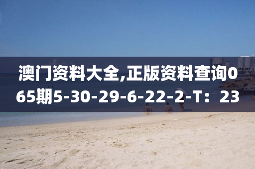 澳門資料大全,正版資料查詢0液壓動力機(jī)械,元件制造65期5-30-29-6-22-2-T：23