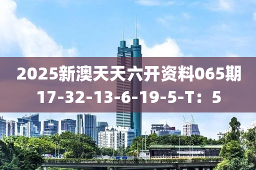 2025新澳天天六開(kāi)資料065期17-32-13-6-19-5-T：5