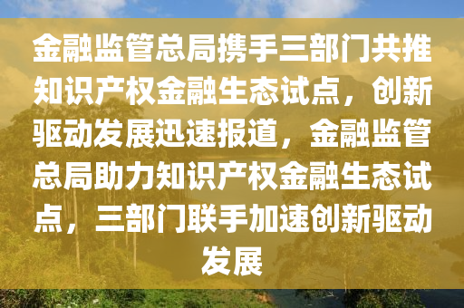 金融監(jiān)管總局攜手三部門共推知識產(chǎn)權金融生態(tài)試點，創(chuàng)新驅動發(fā)展迅速報道液壓動力機械,元件制造，金融監(jiān)管總局助力知識產(chǎn)權金融生態(tài)試點，三部門聯(lián)手加速創(chuàng)新驅動發(fā)展