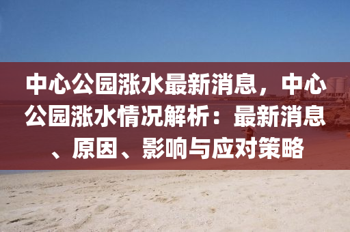 中心公園漲水最新消息，中心公園漲水情況解析：最新消息、原因、影響與應(yīng)對策略液壓動(dòng)力機(jī)械,元件制造