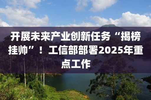 開展未來產(chǎn)業(yè)創(chuàng)新任務(wù)“揭榜掛帥”！工信部部署2025年重點工作液壓動力機械,元件制造