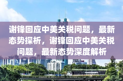 謝鋒回應(yīng)中美關(guān)稅問(wèn)題，最新態(tài)勢(shì)探析，謝鋒回應(yīng)中美關(guān)稅問(wèn)題，最新態(tài)勢(shì)深度解析液壓動(dòng)力機(jī)械,元件制造