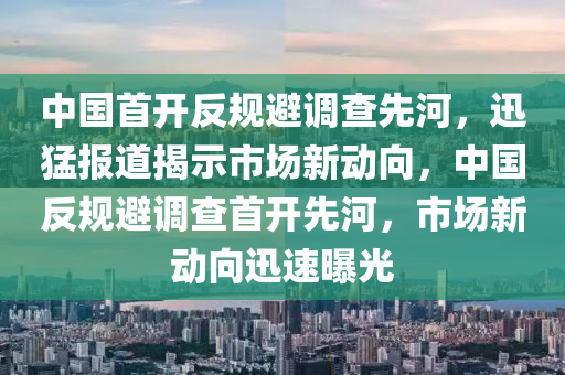 中國首開反規(guī)避調(diào)查先河，迅猛報道揭示市場新動向，中國反規(guī)避調(diào)查首開先河，市場新動向迅速液壓動力機械,元件制造曝光