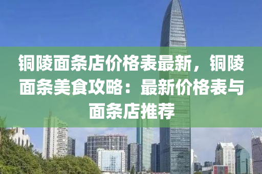 銅陵面條店價格表最新，銅陵面條美食攻略：最新價格表與面條店推薦